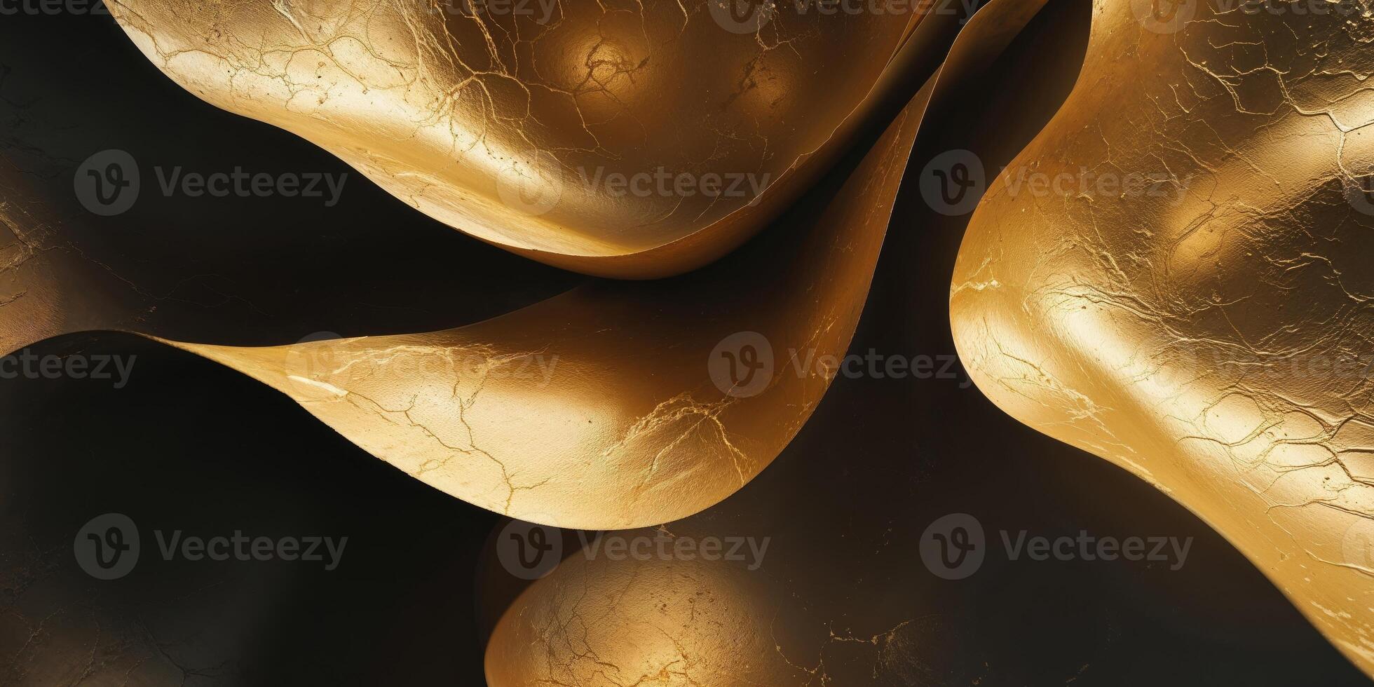 Golden abstract background with waves photo
