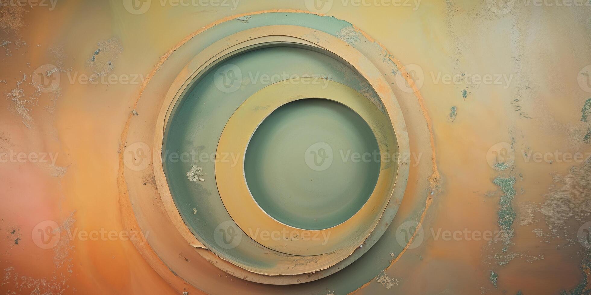 A painting of a circular hole in a wall photo