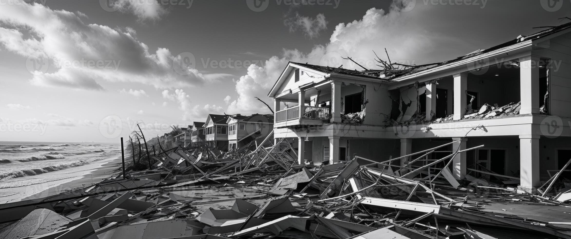A residence devastated by the fierce Hurricane along the Coast photo