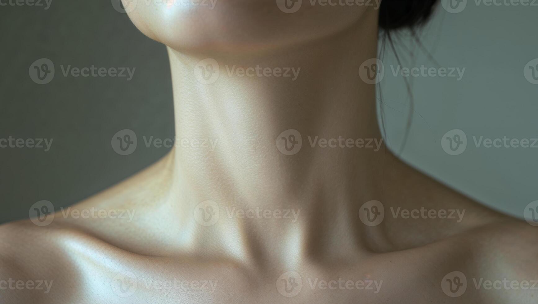 A woman's neck with a very thin neck photo