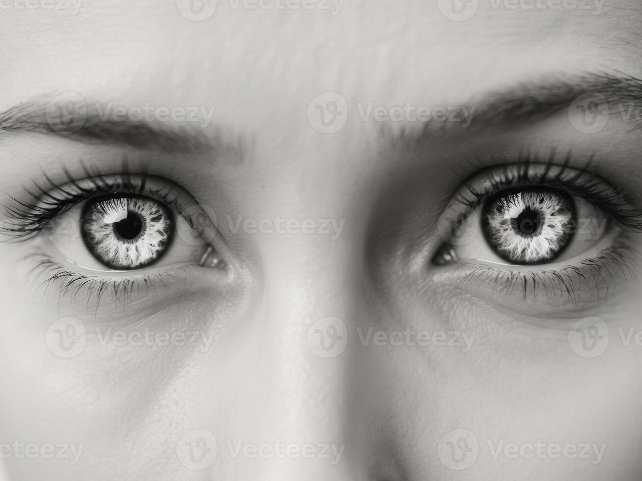 A close up of a woman's eyes photo