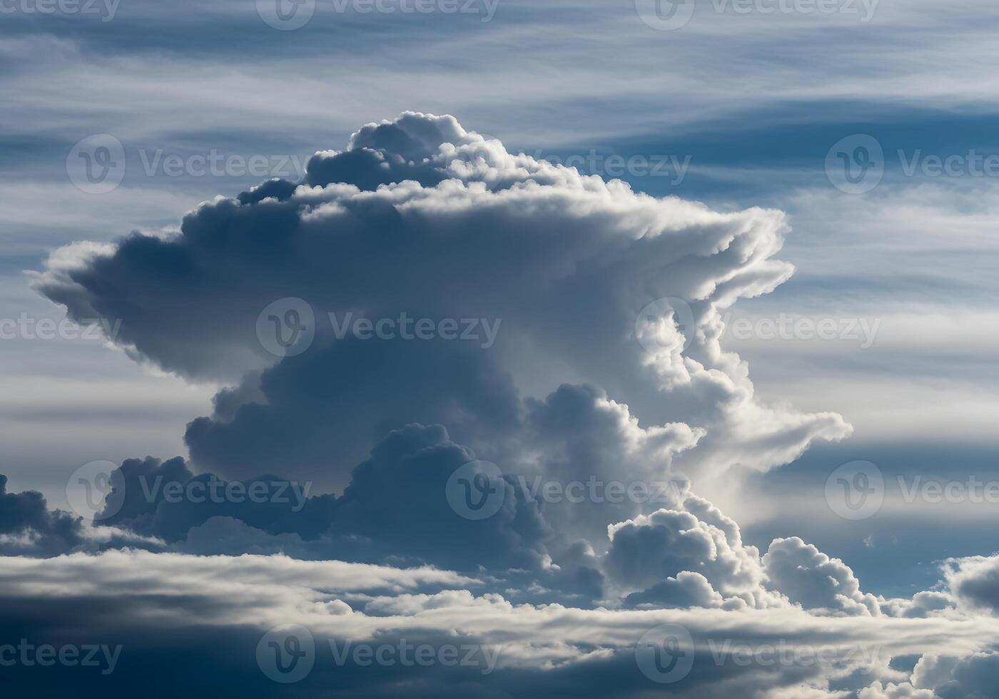Dramatic Cloud Formation in Sky Cumulus, Cirrus, Storm Clouds, Weather, Atmospheric Phenomena. photo