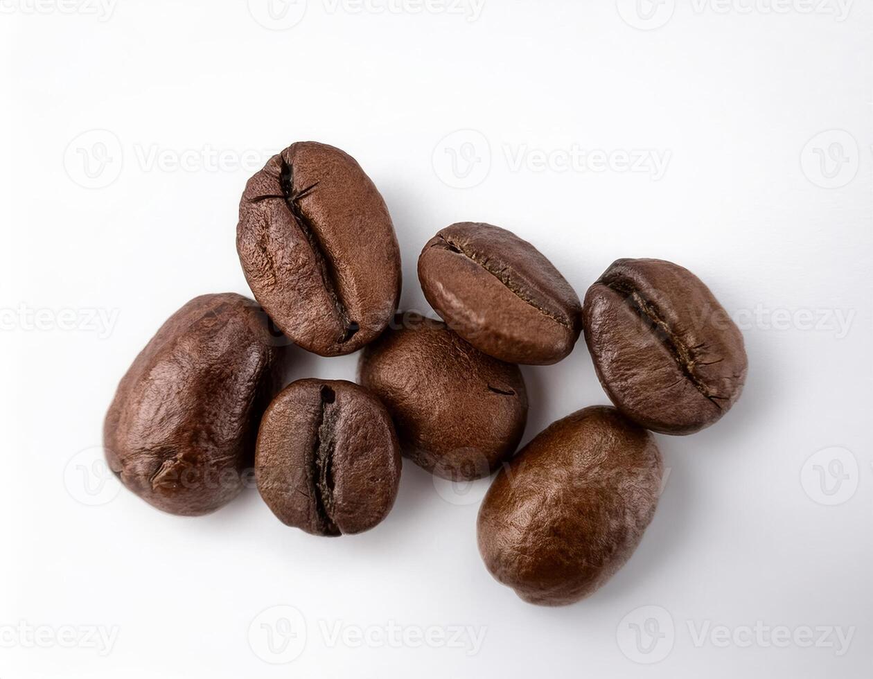 Aromatic Roasted Coffee Beans Close Up Studio Shot Perfect for Beverage Packaging or Cafe Menu Designs photo