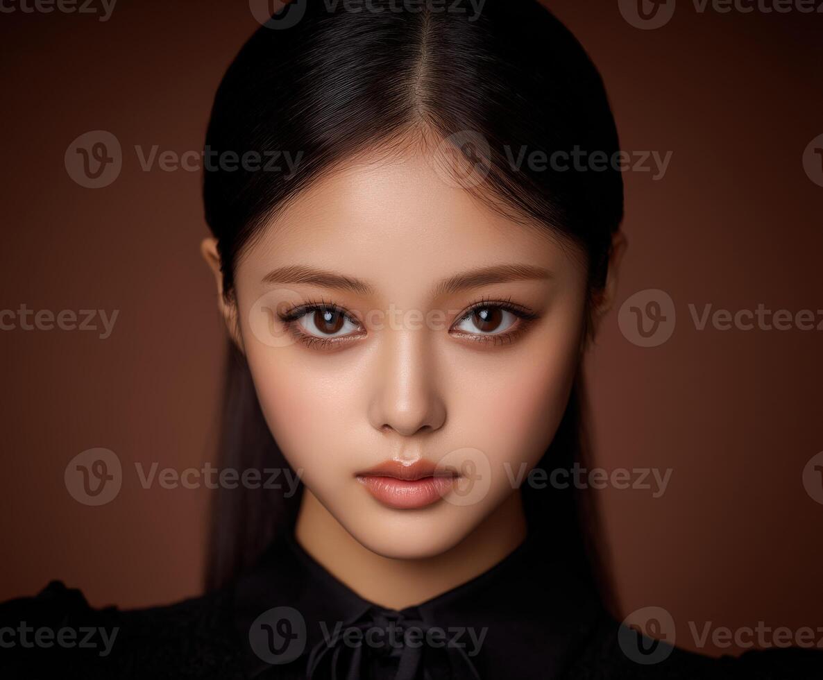 Captivating portrait of a woman with striking features photo
