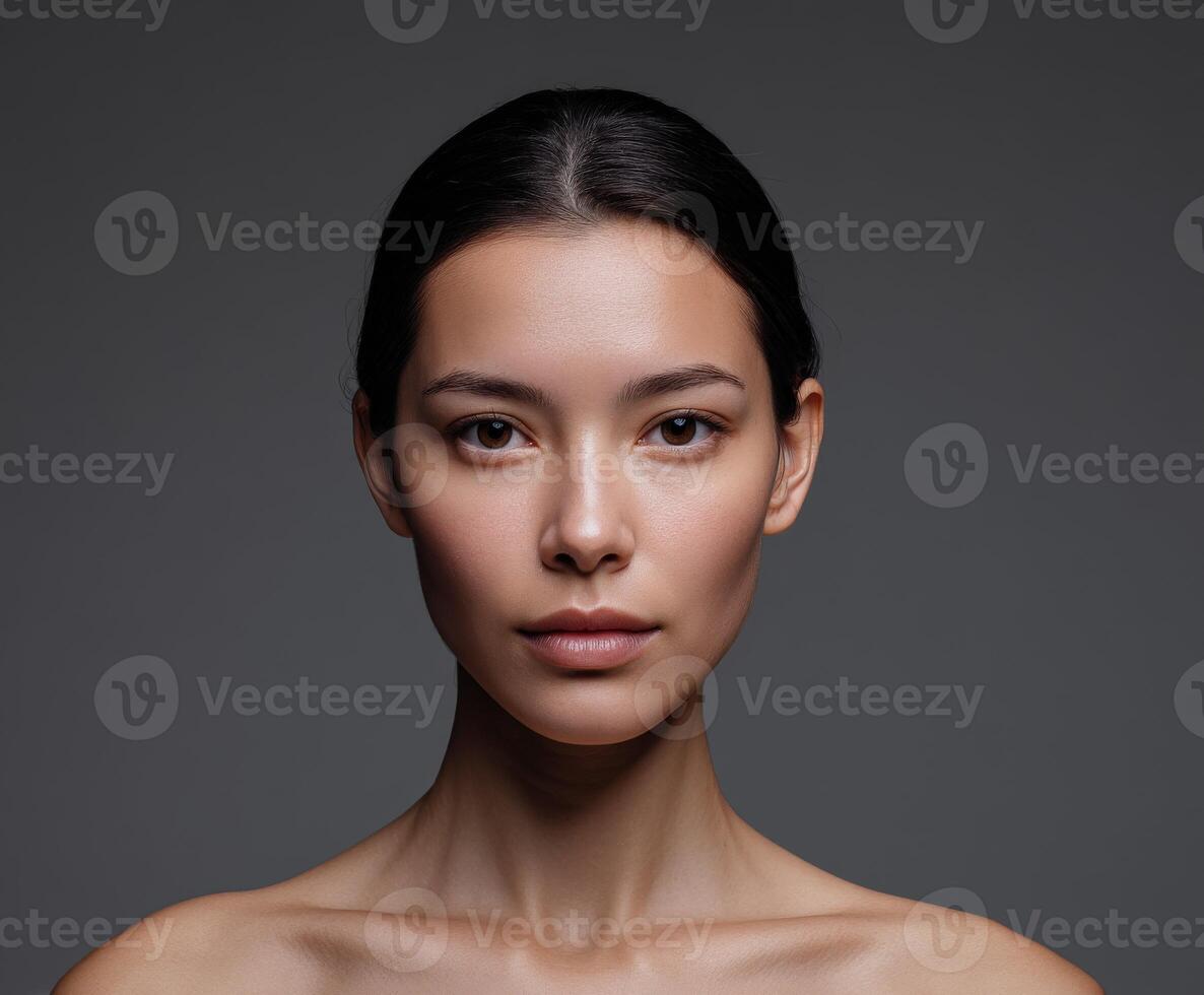 Natural portrait of a woman with a serene expression photo