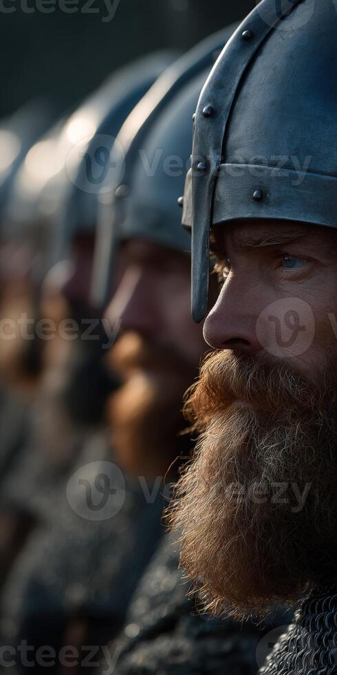 A close up of a man with a beard and helmet photo