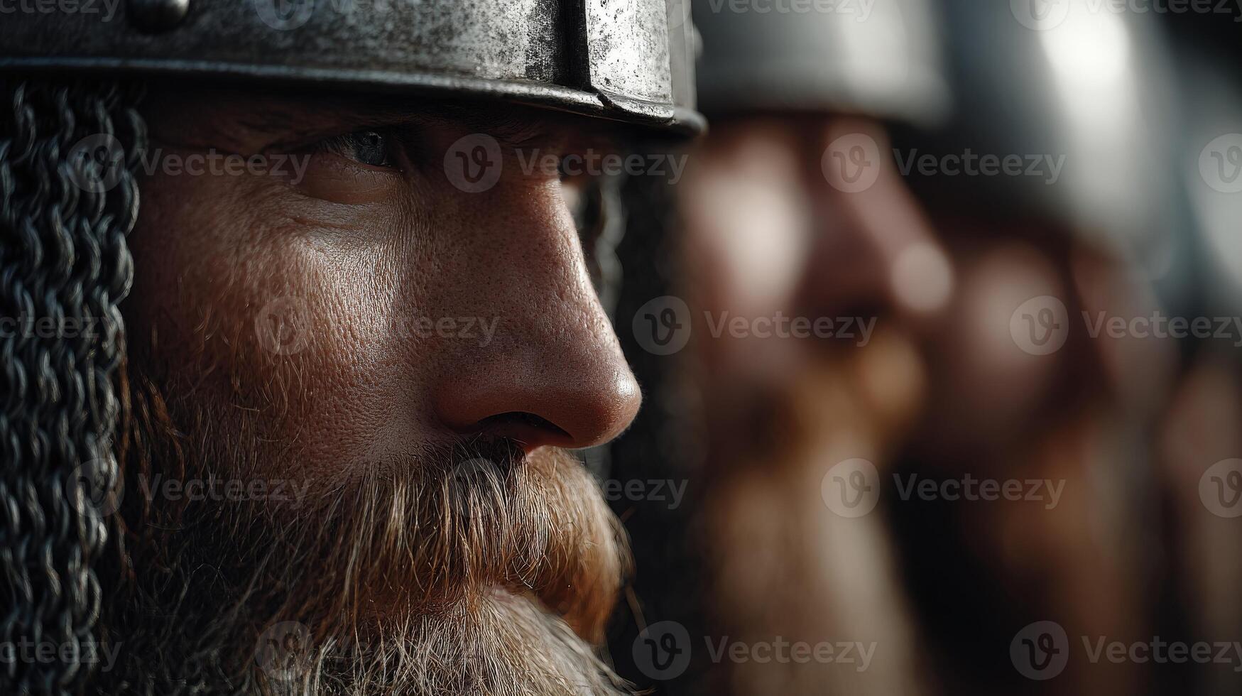 Warriors prepare for battle in historical reenactment event photo