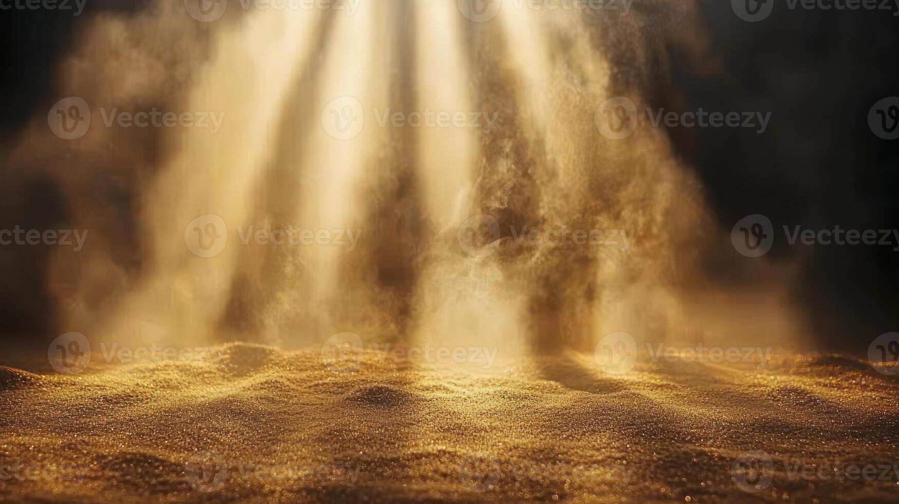 A golden light shines through the clouds photo