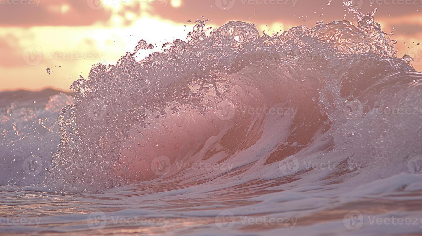 A wave crashing into the ocean photo