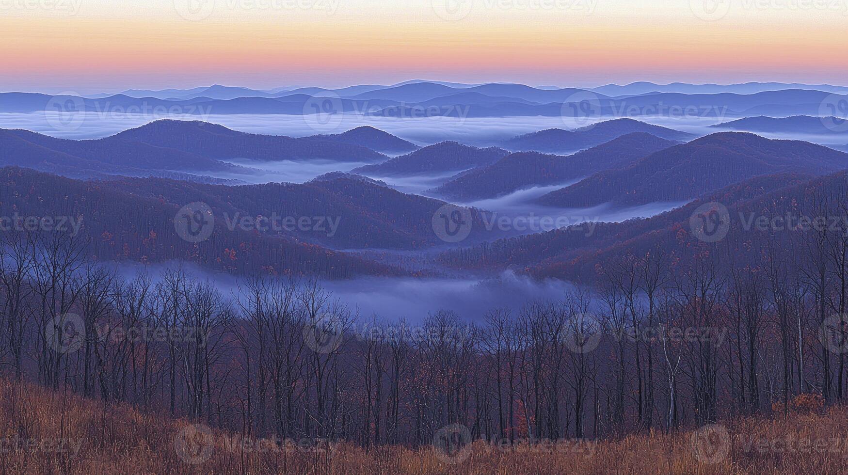 A view of the mountains from a hillside photo