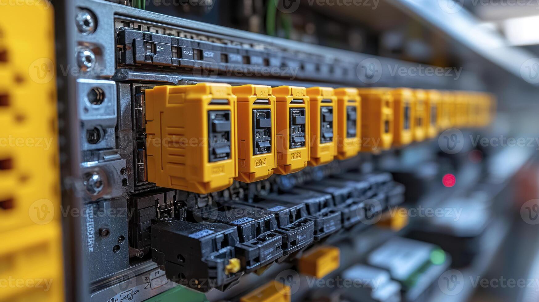 A close up of electrical equipment in a room photo