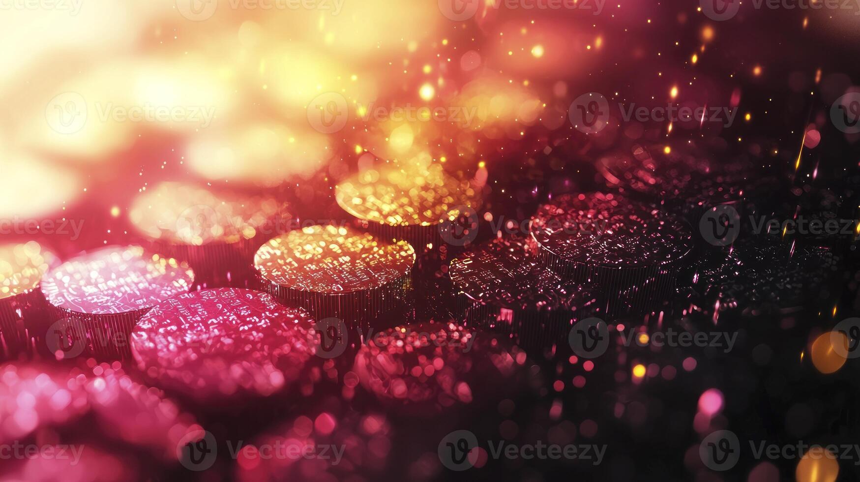 Abstract background with colorful lights and raindrops photo