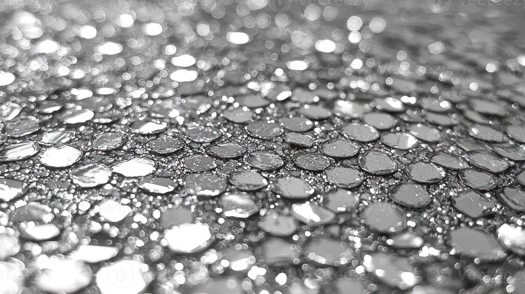 A black and white photo of a shiny surface