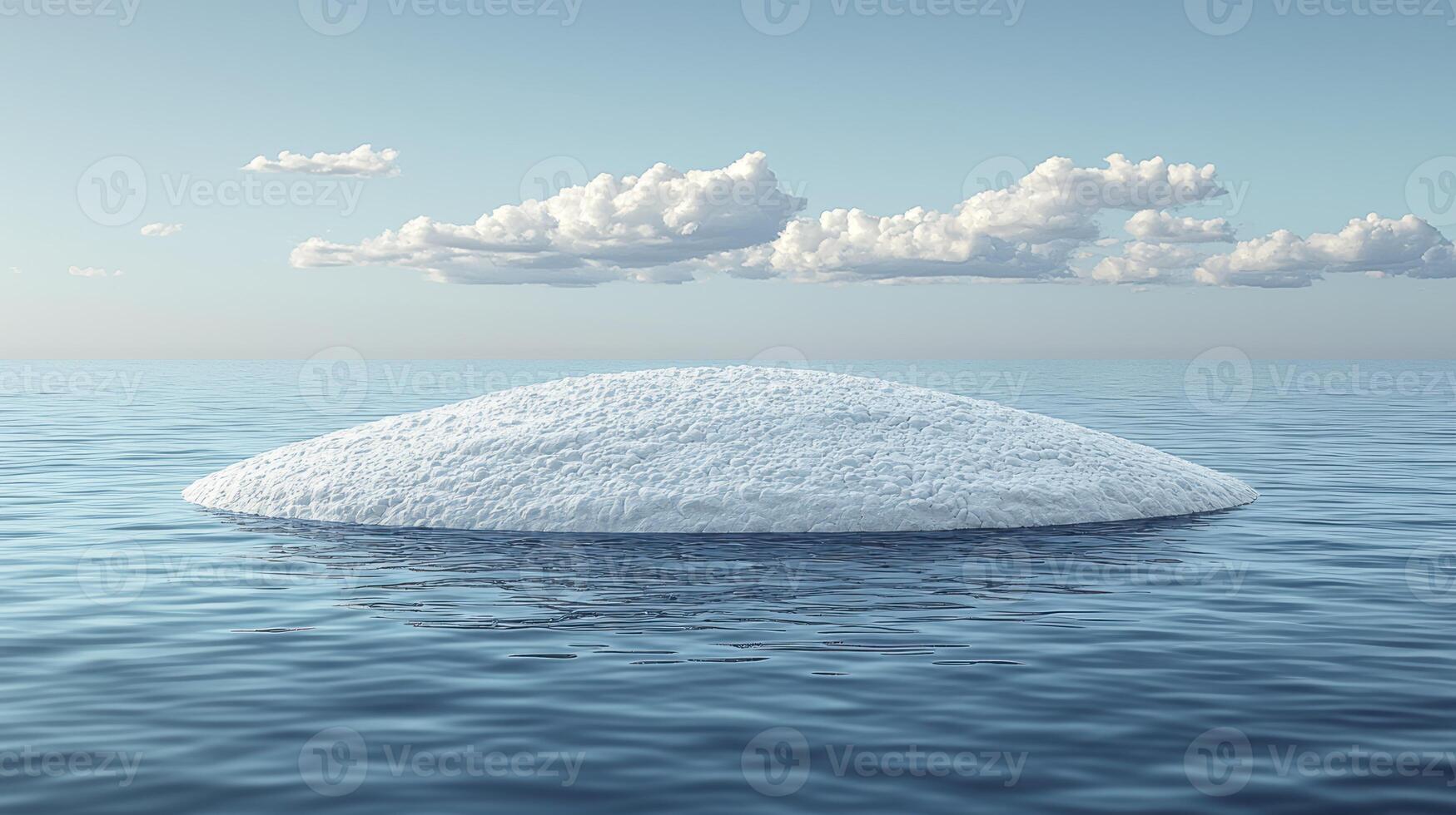 A large white iceberg floating in the ocean photo
