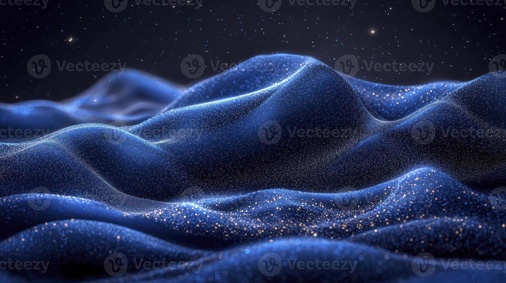 3d rendering of a mountain range with stars photo