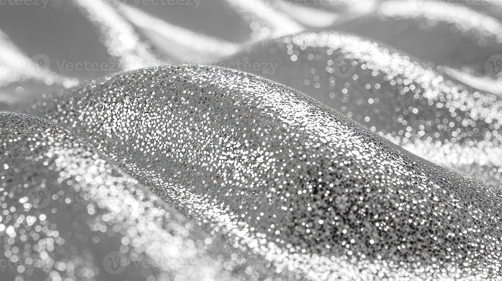 A close up of a silver fabric with bubbles photo