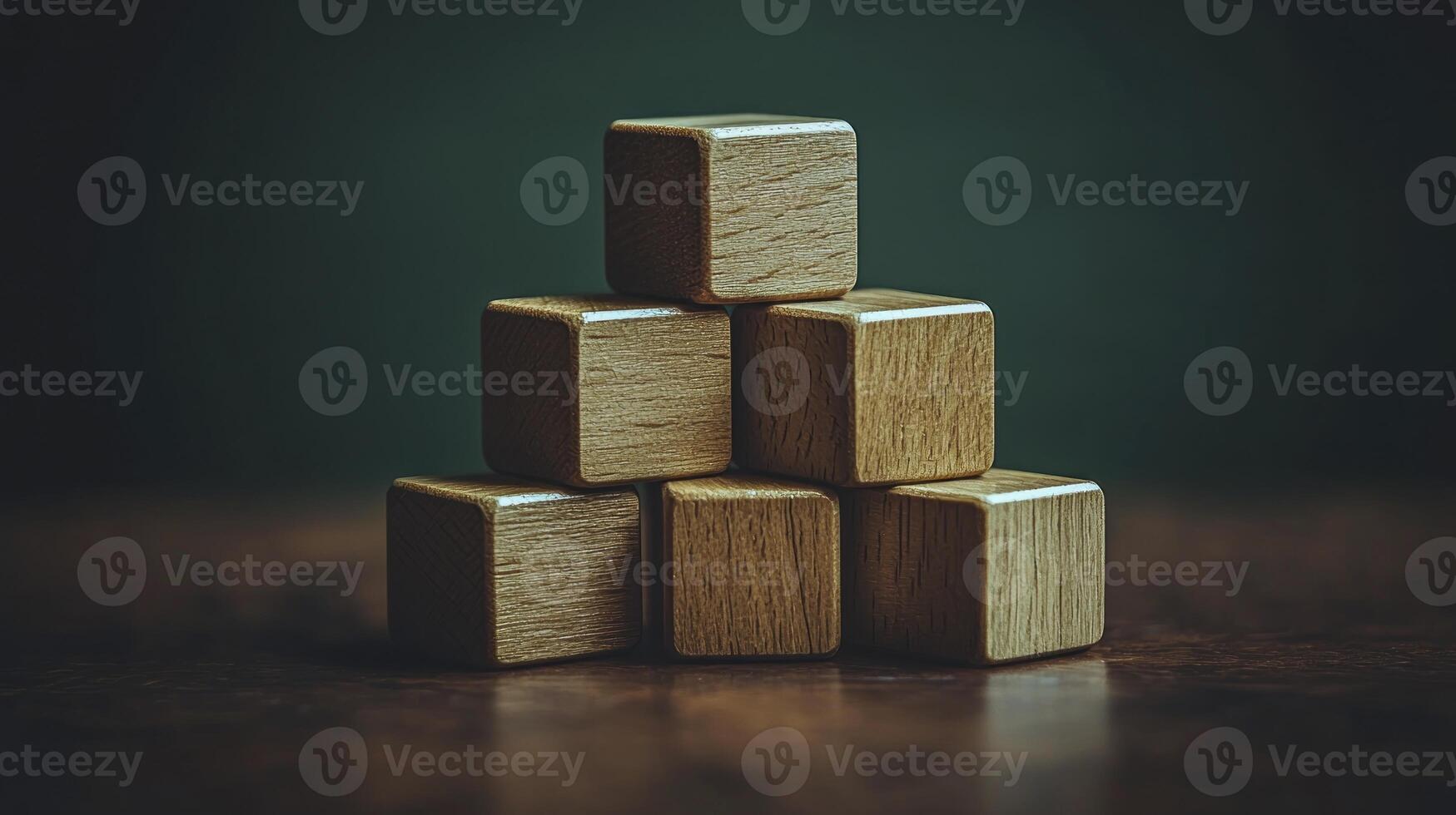 A stack of wooden blocks on a table photo