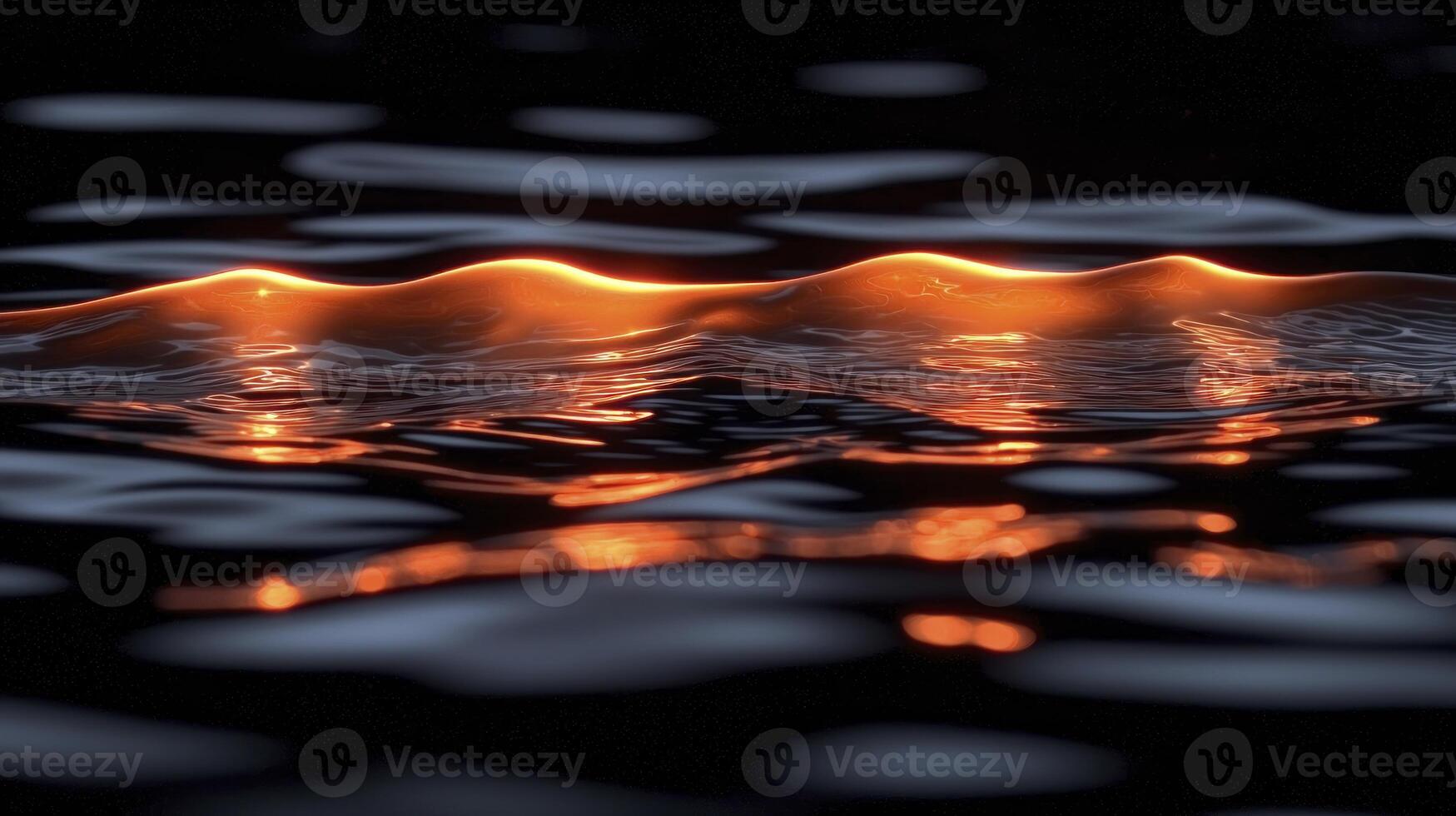 Water with orange light reflecting off of it photo