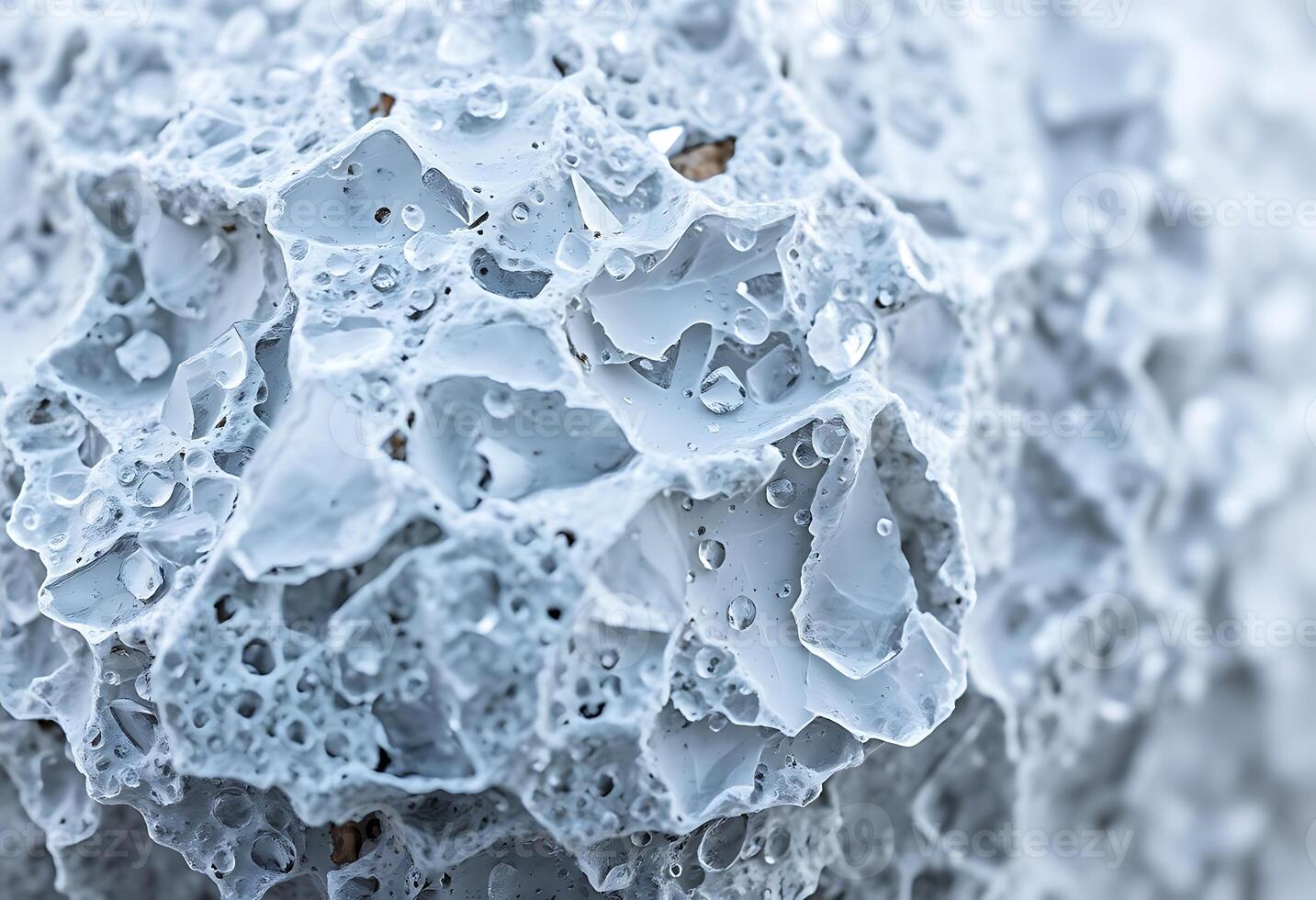 close up of water droplets on a rock photo