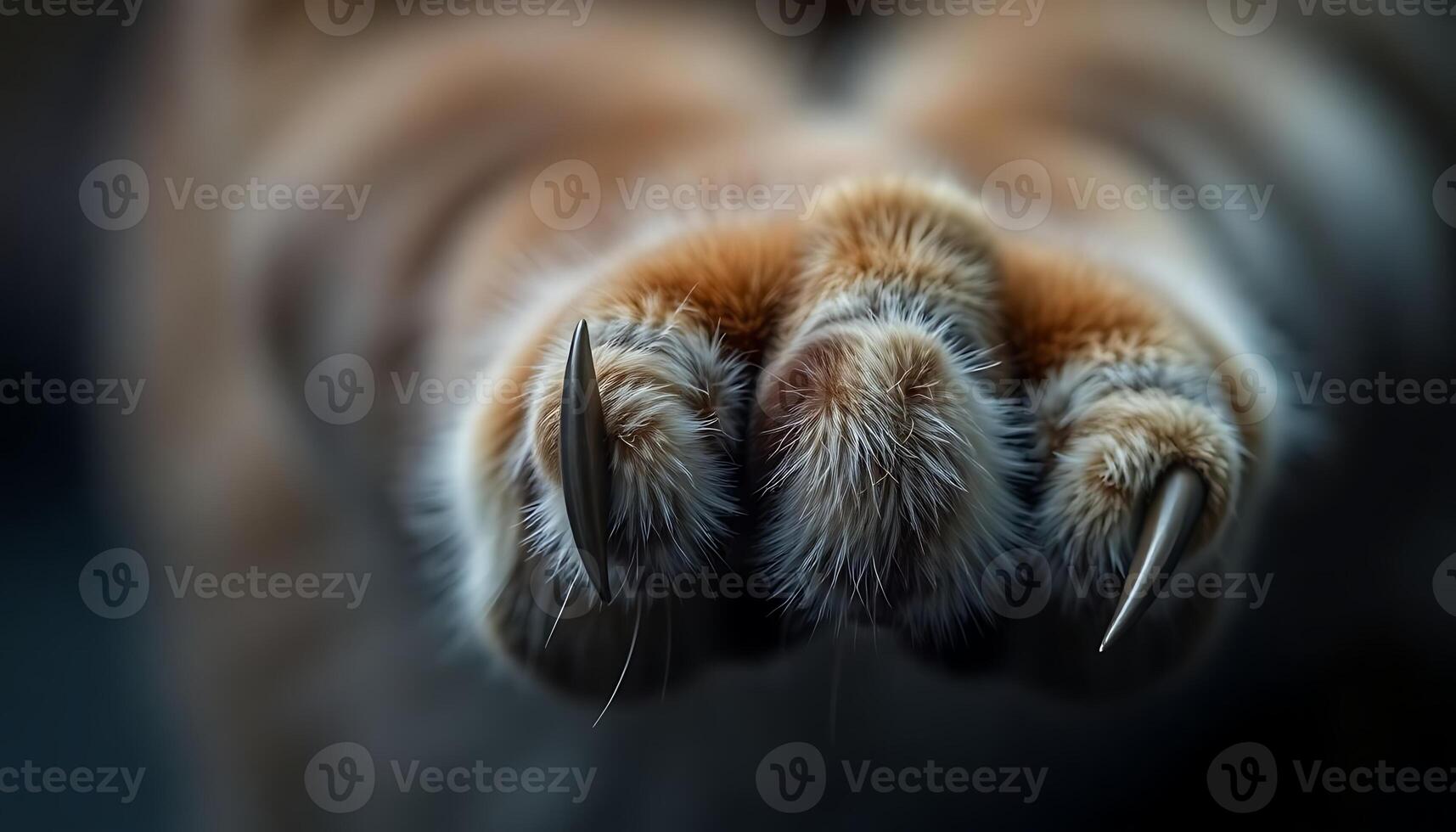 close up of a cat's paw and claws photo