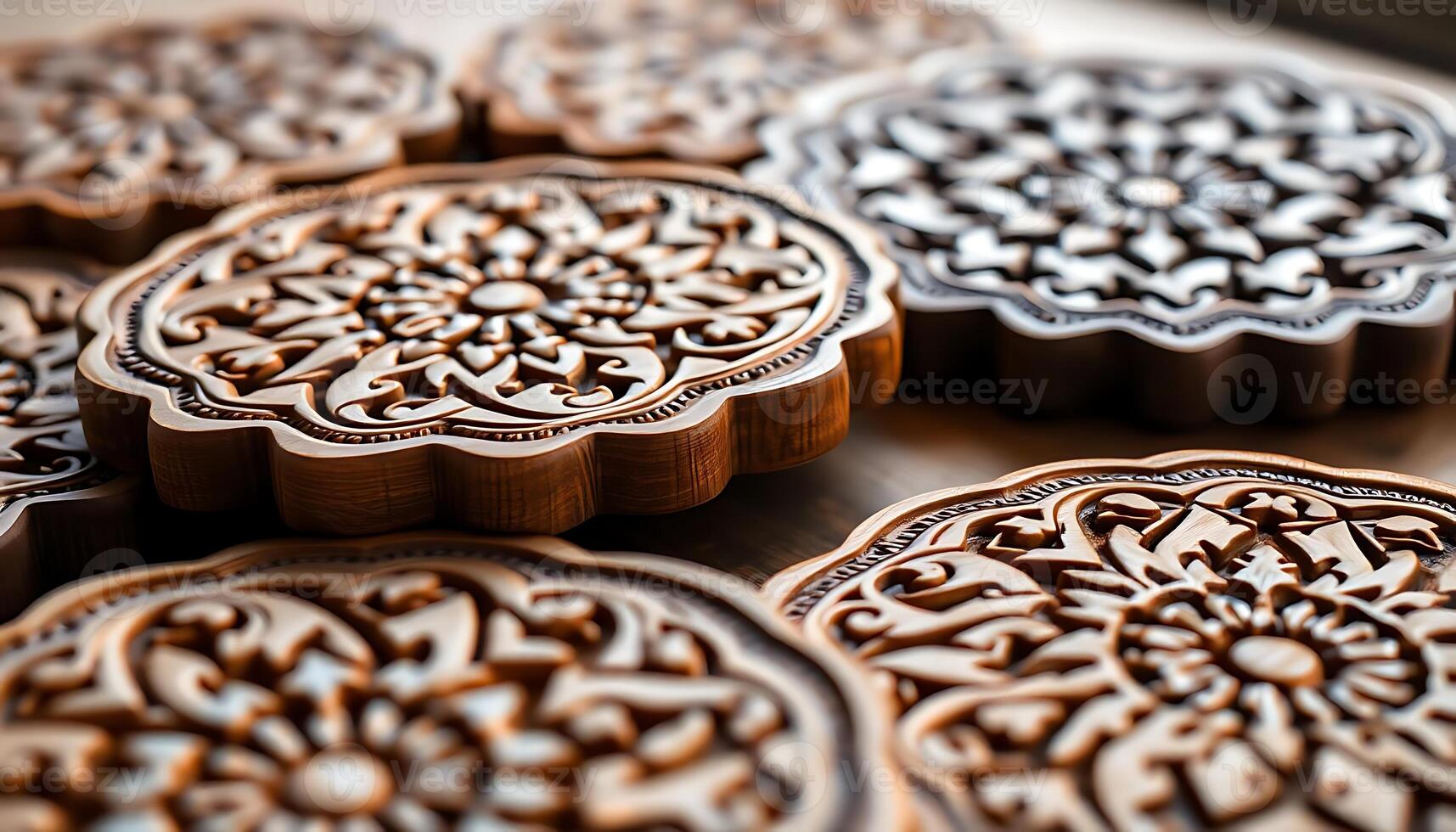 close up of a bunch of cookies on a table photo