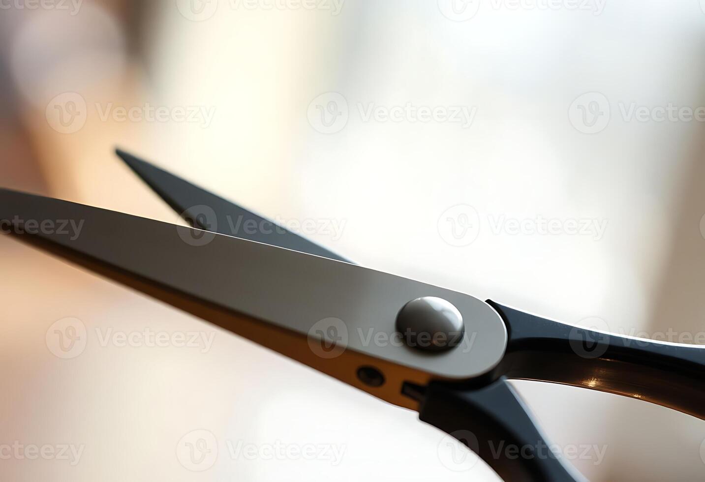 close up of a pair of black scissors photo