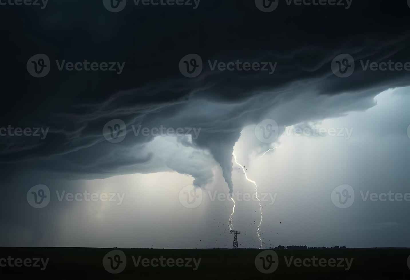 large storm is coming in over a field photo