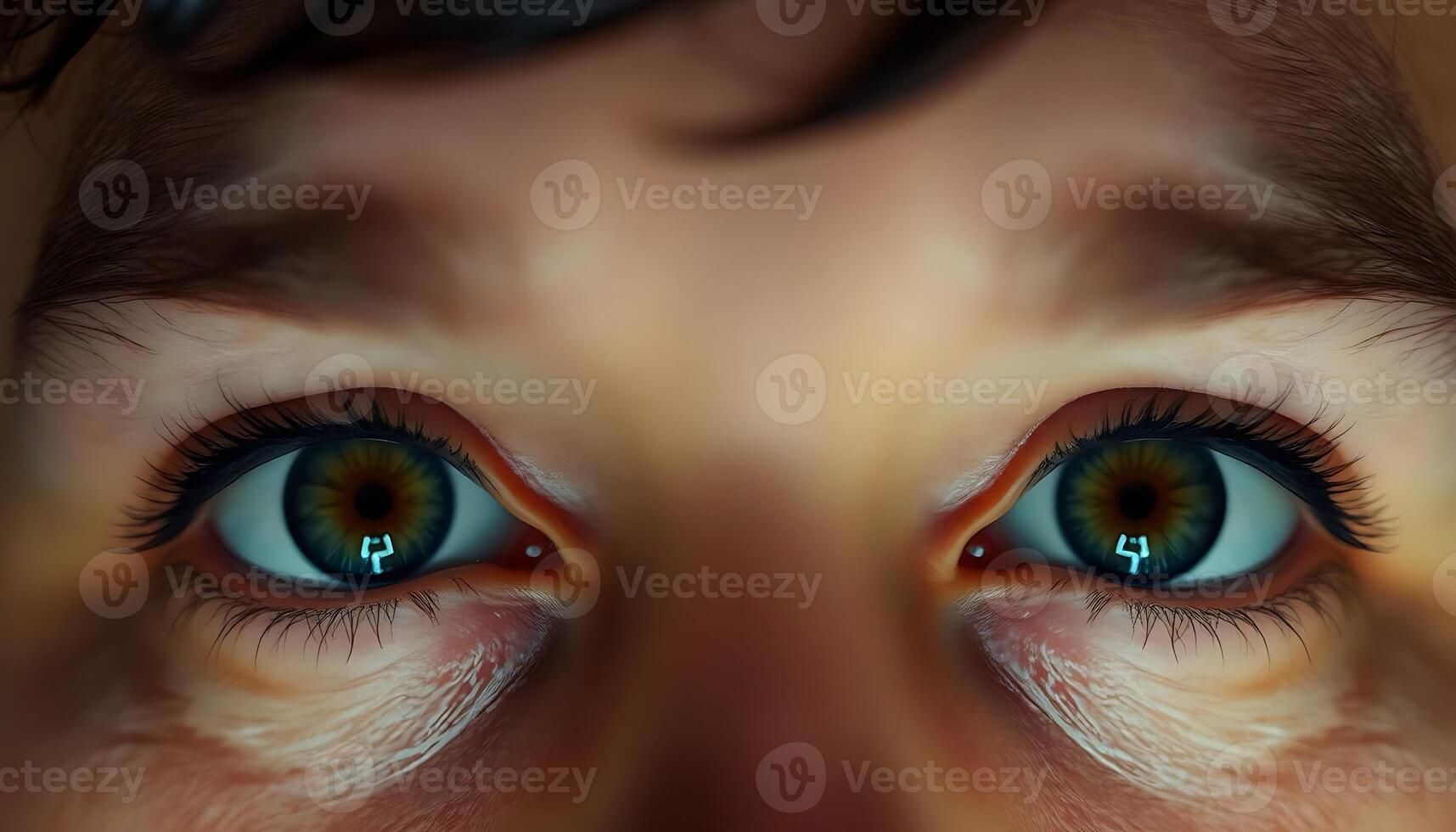 close up of a person's blue eyes photo