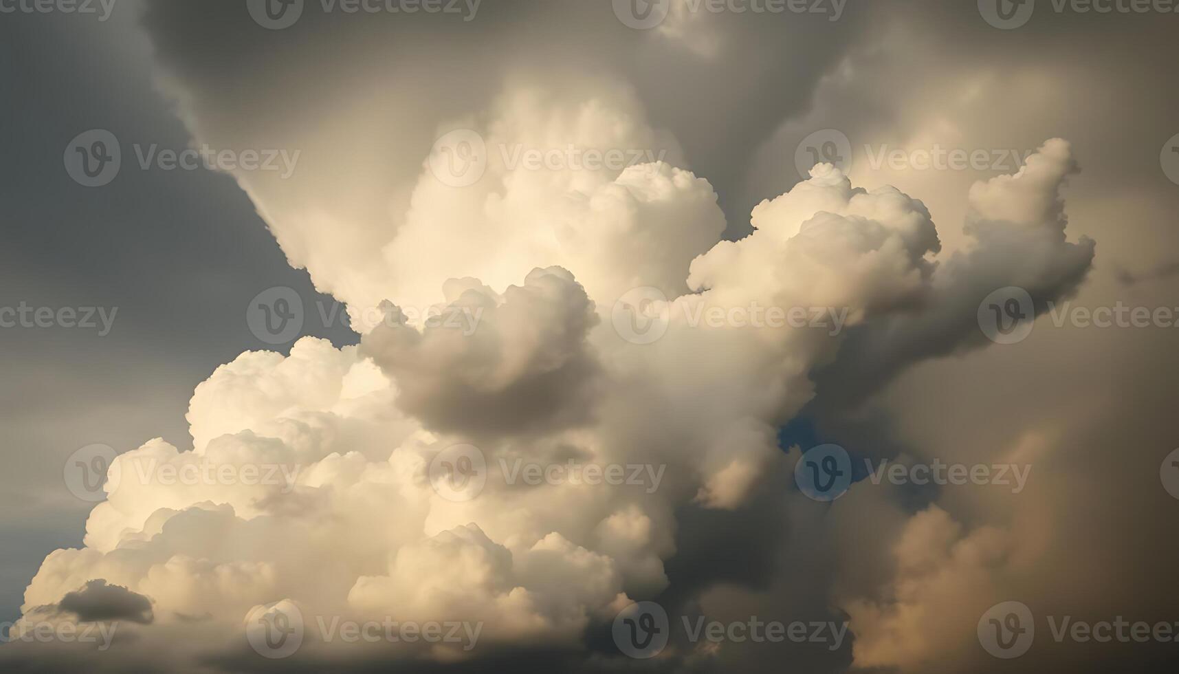 very large cloud in the sky with a plane in the foreground photo