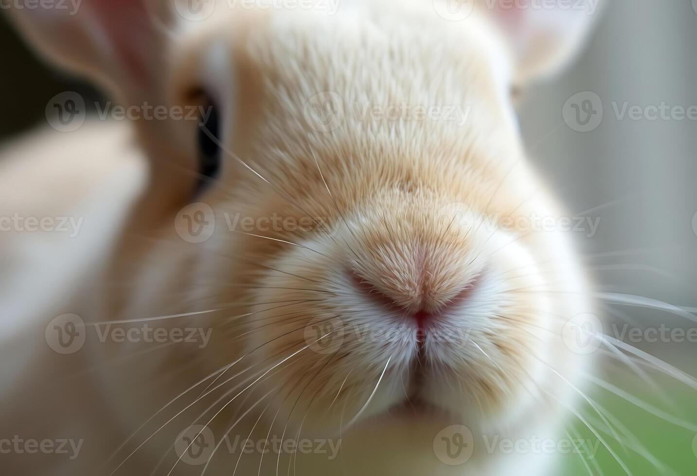 close up of a small rabbit's face photo