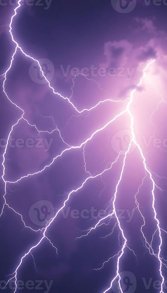 purple lightning storm is seen in the sky photo