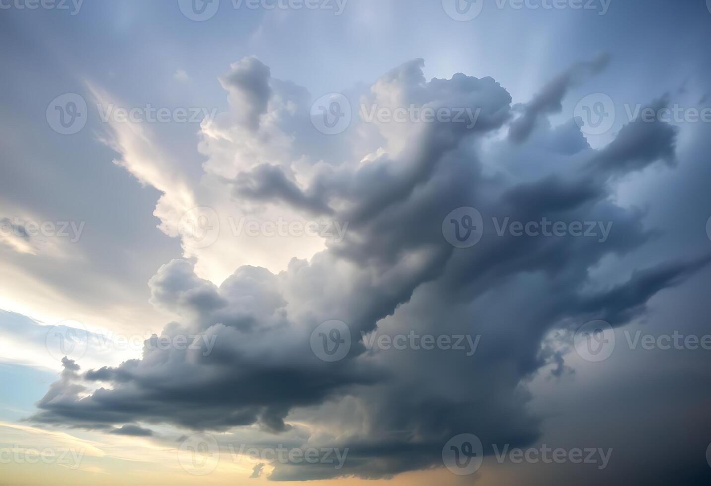 large cloud is in the sky above a body of water photo