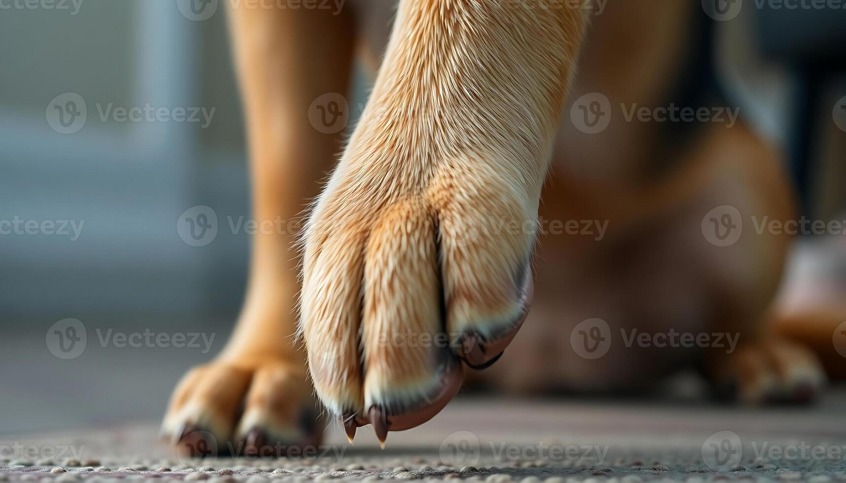 close up of a dog's paw with it's paw on the photo