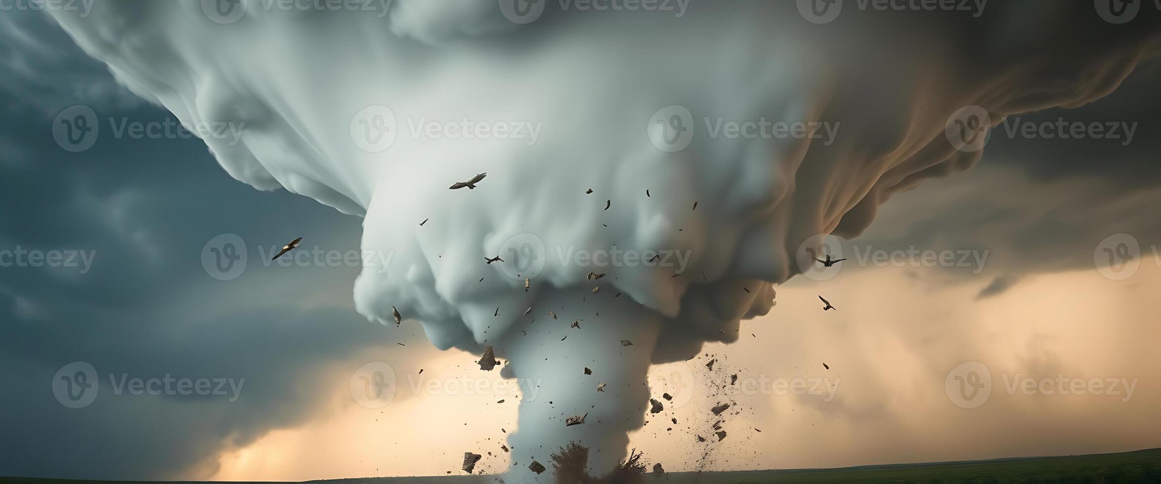 large cloud of white smoke billowing out of a green field photo