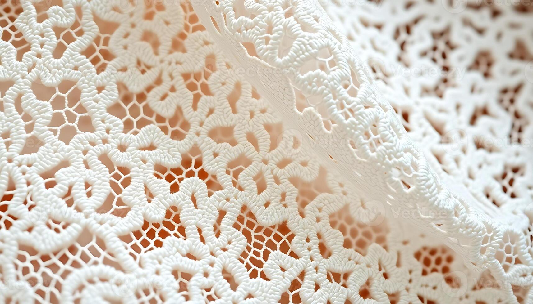 close up of a white lacy fabric photo