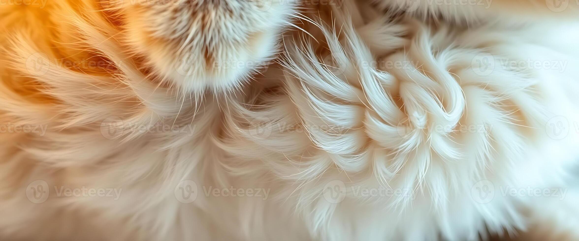 close up of a cat's fur with a blurry background photo