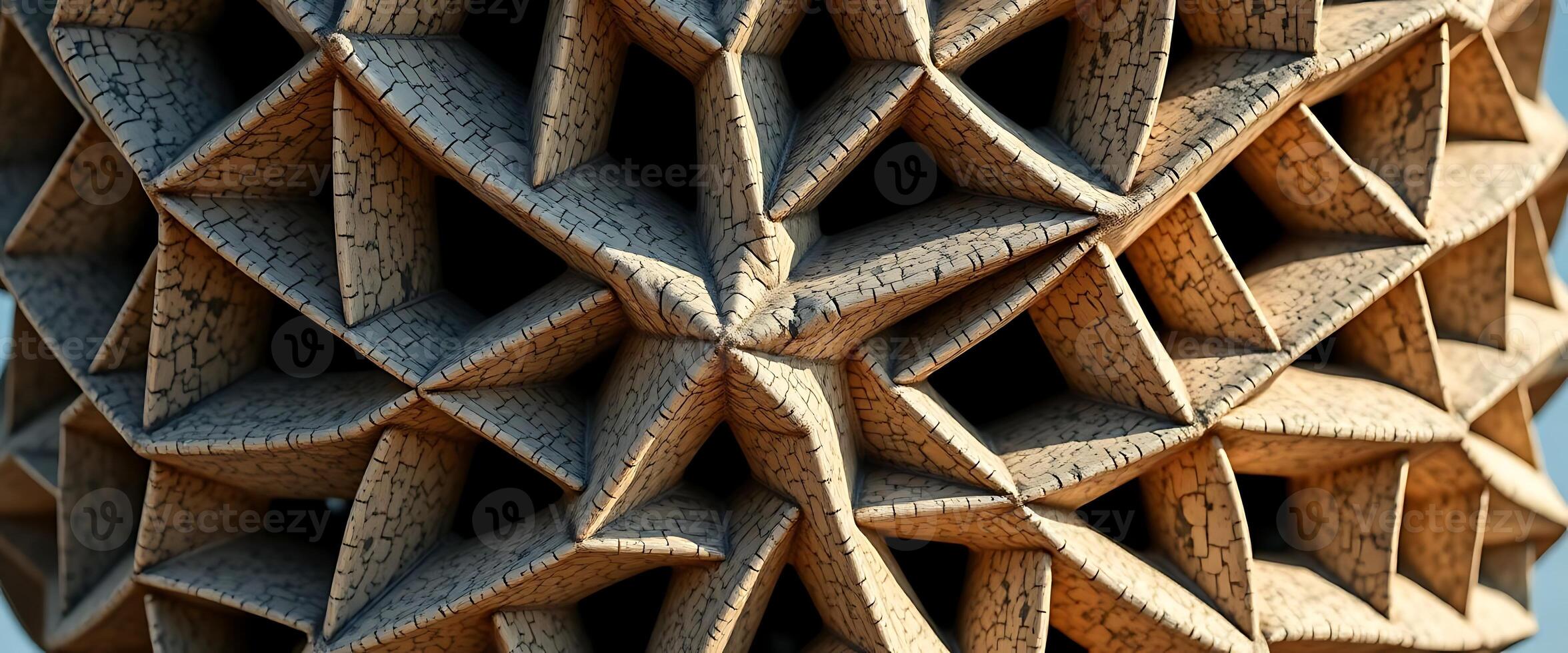 close up of a sculpture made of wood photo