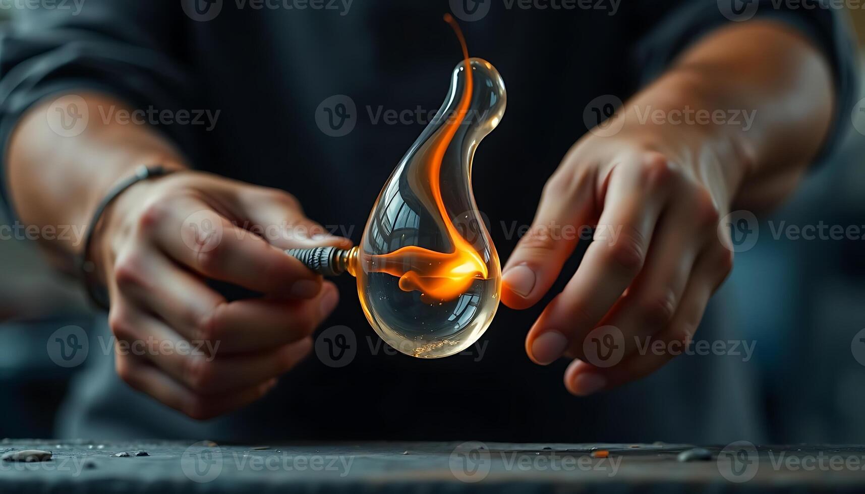 person holding a light bulb in their hands photo