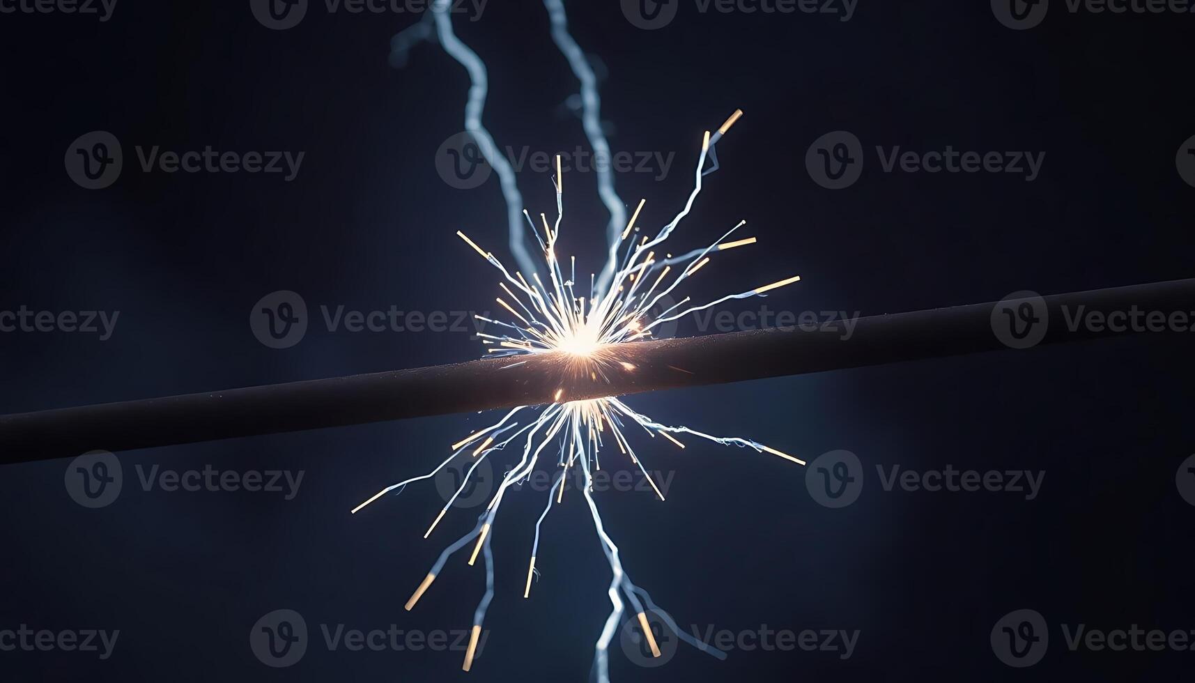 close up of a sparkler on a black background photo