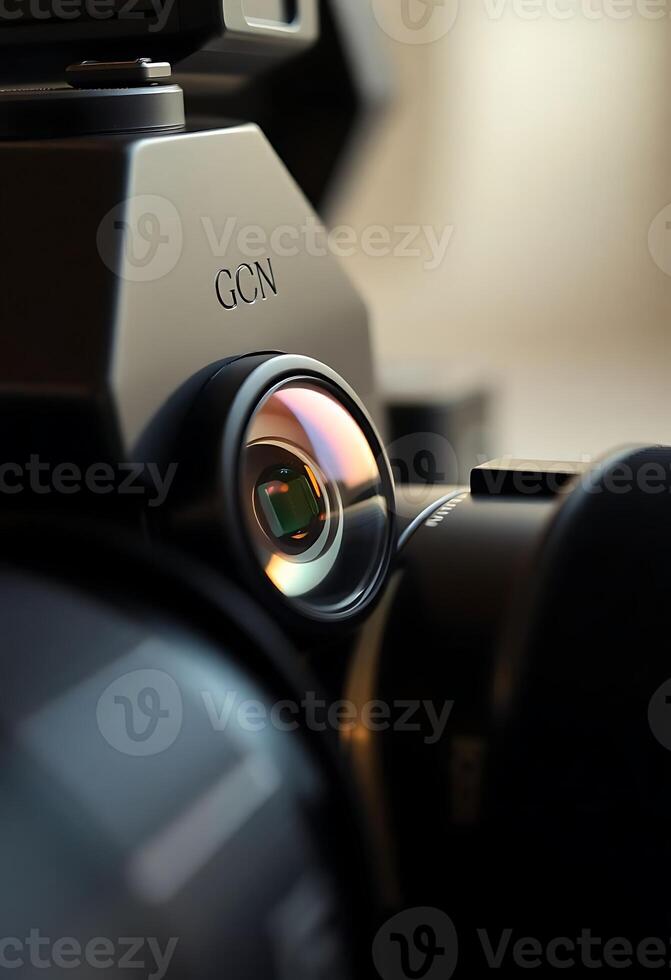 close up of a camera with a lens photo