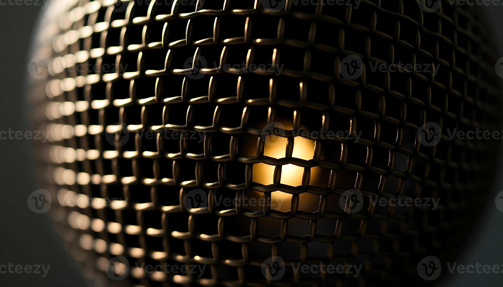 close up of a microphone with a light in the middle photo