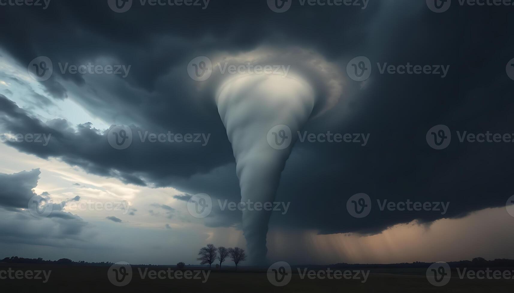 very large tornado cloud in the sky photo