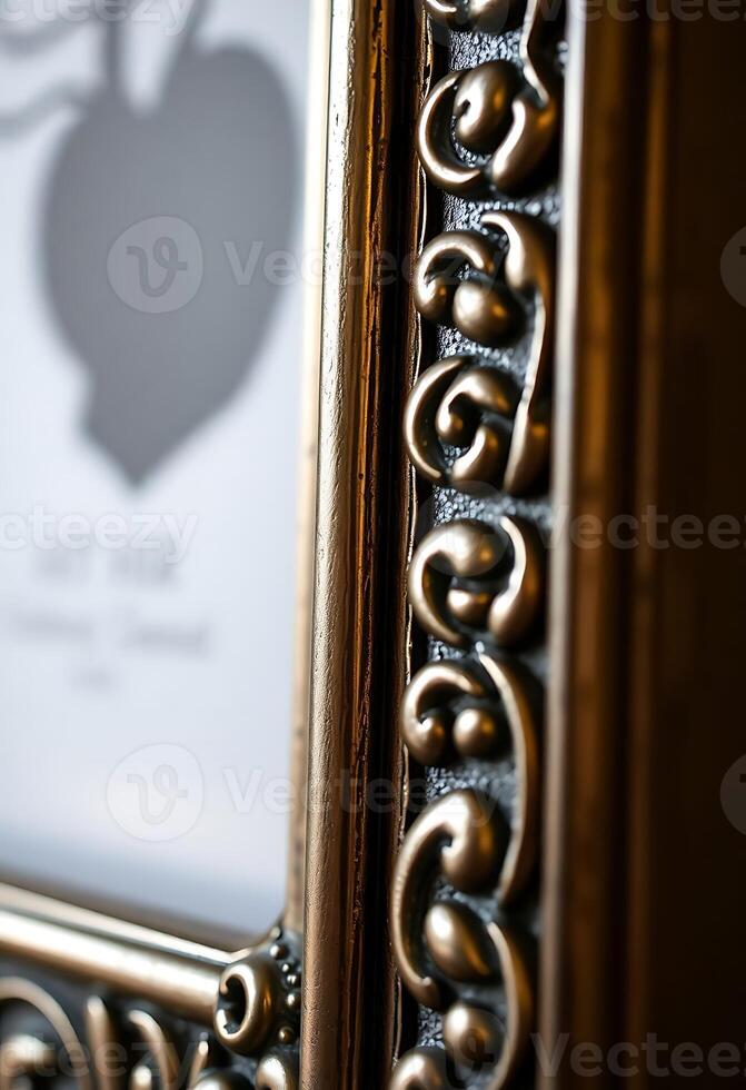close up of a mirror with an apple logo on it photo
