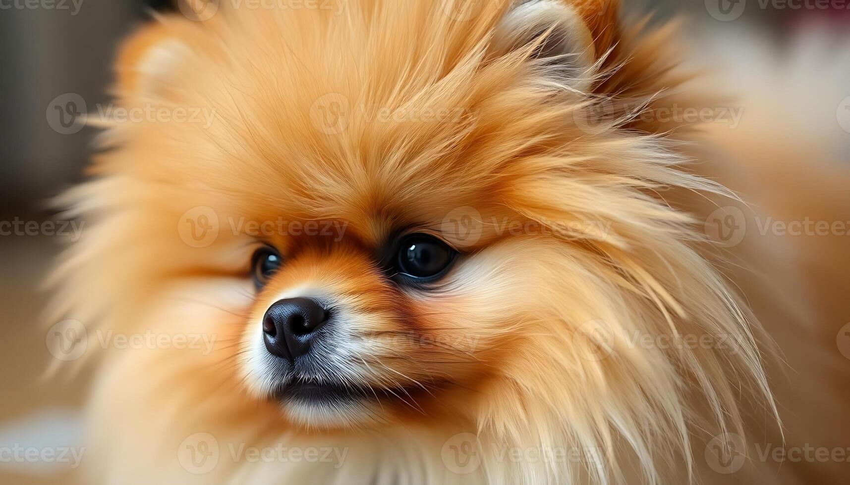 close up of a small dog with long hair photo