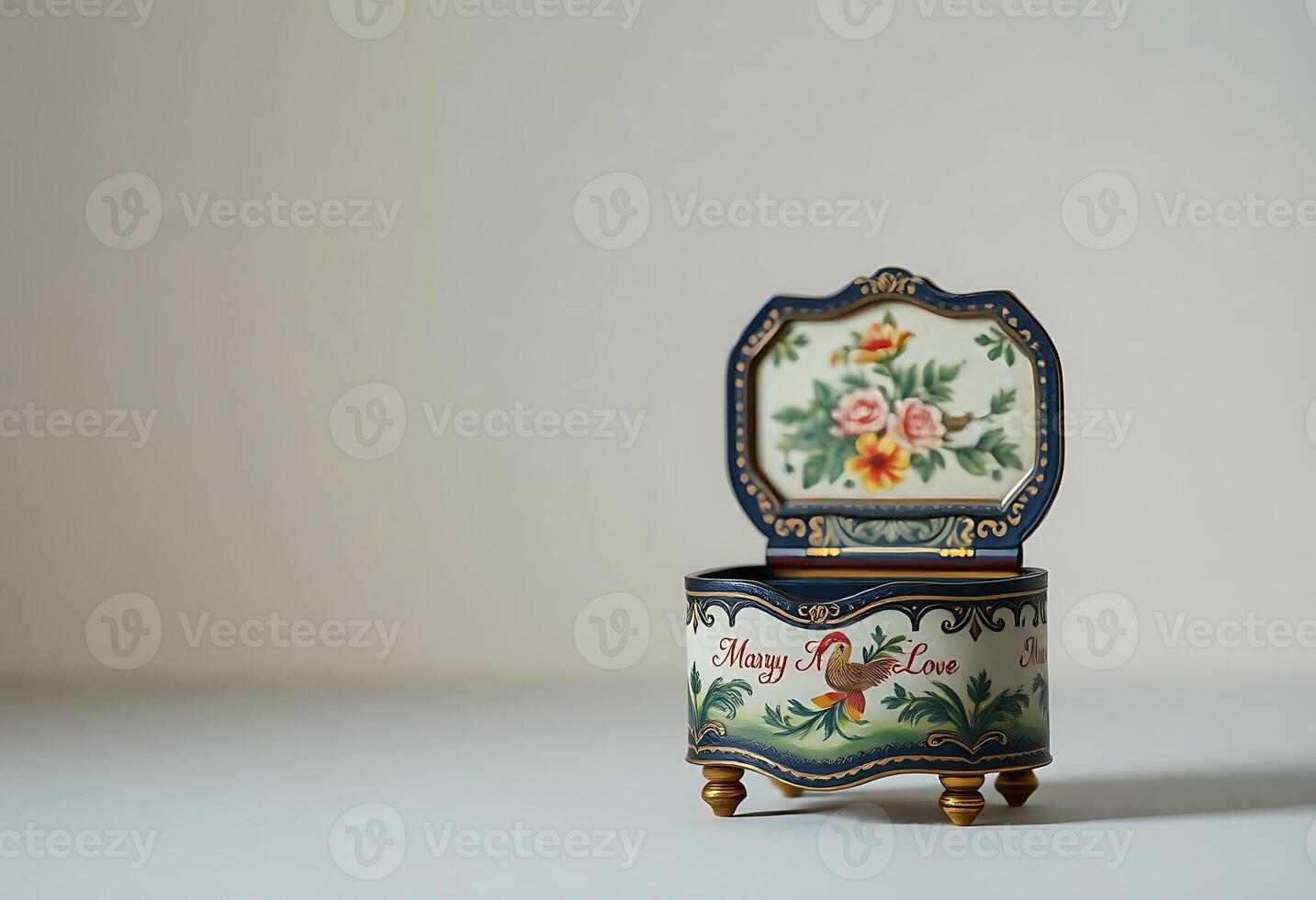small box with a floral design on it photo