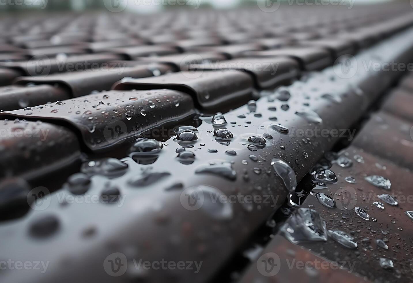 rain drops on the roof of a building photo