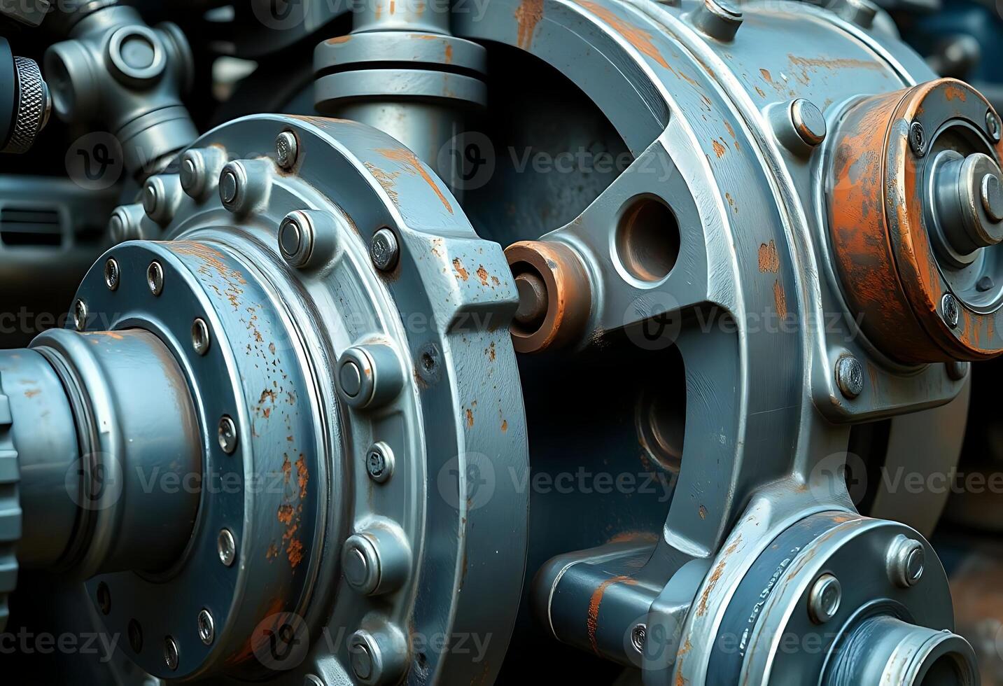 close up view of a machine wheel photo