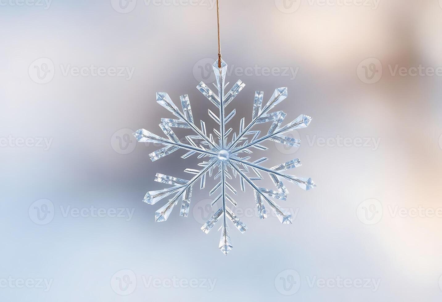 snowflake ornament hanging from a string photo