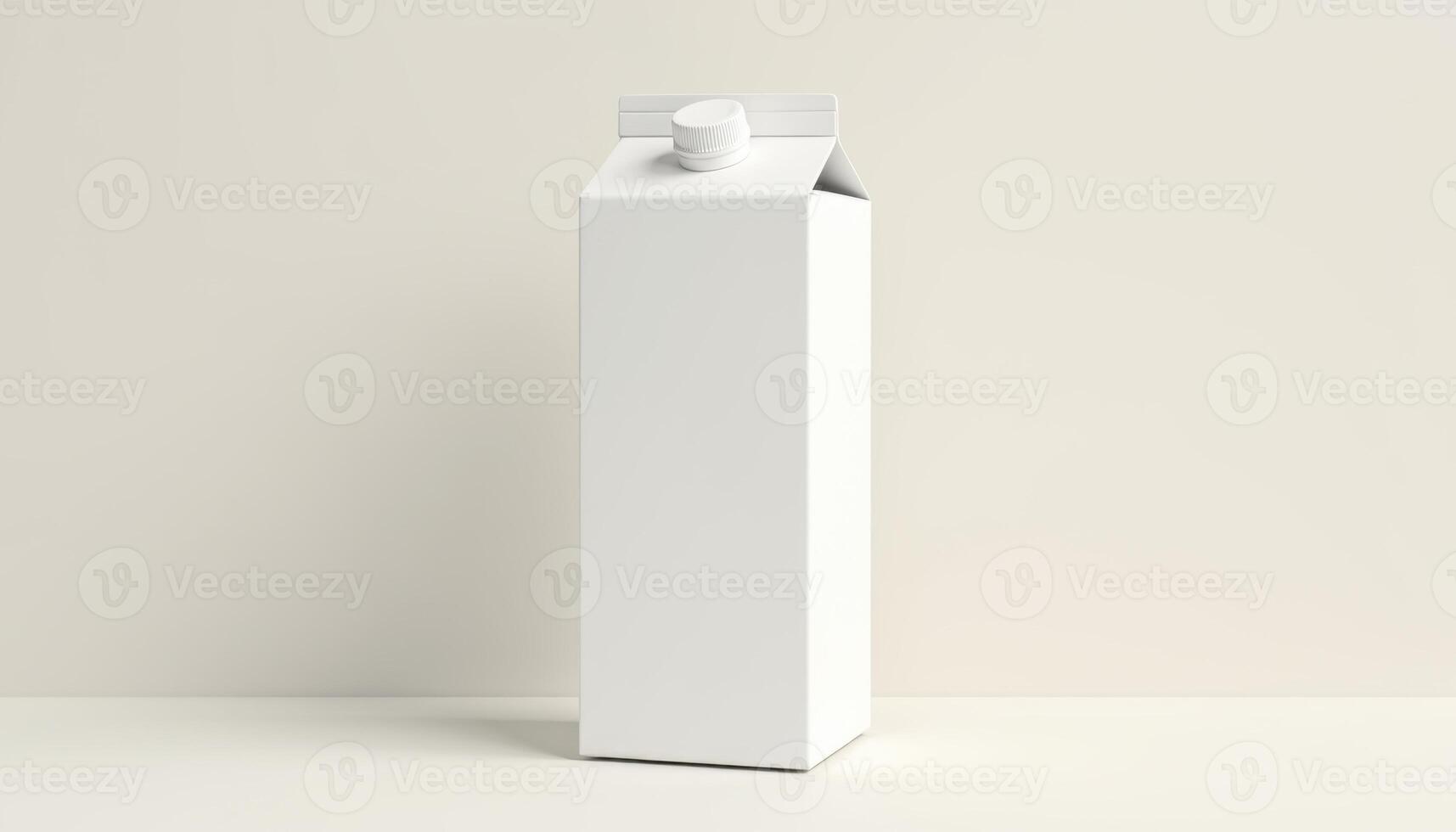 A white milk carton sitting on a table photo