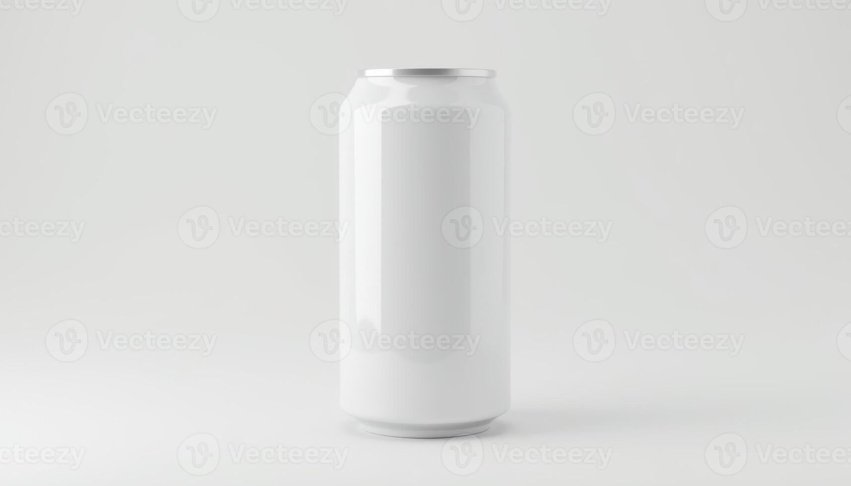 Modern White Beverage Can on Minimalist Background photo